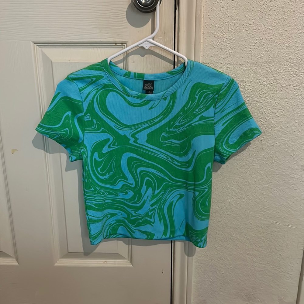 A green and blue shirt